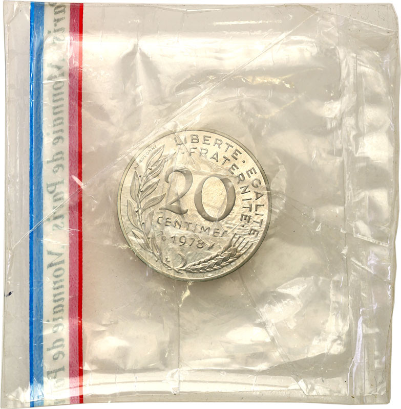Francja. 20 franków 1978, Paryż, Piedfort (Piefort) - Rzadkie